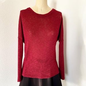 🦋 3/$15 Full Tilt Burgundy Light Knit Sweater Top